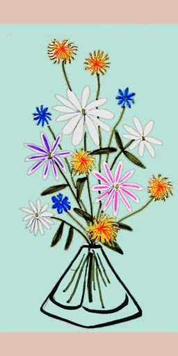 daisies, cornflowersart, flowers, still life, arts, artist, artists, drawing, drawings, New York, Brooklyn, pencil, marker, watercolor, canvas, paper